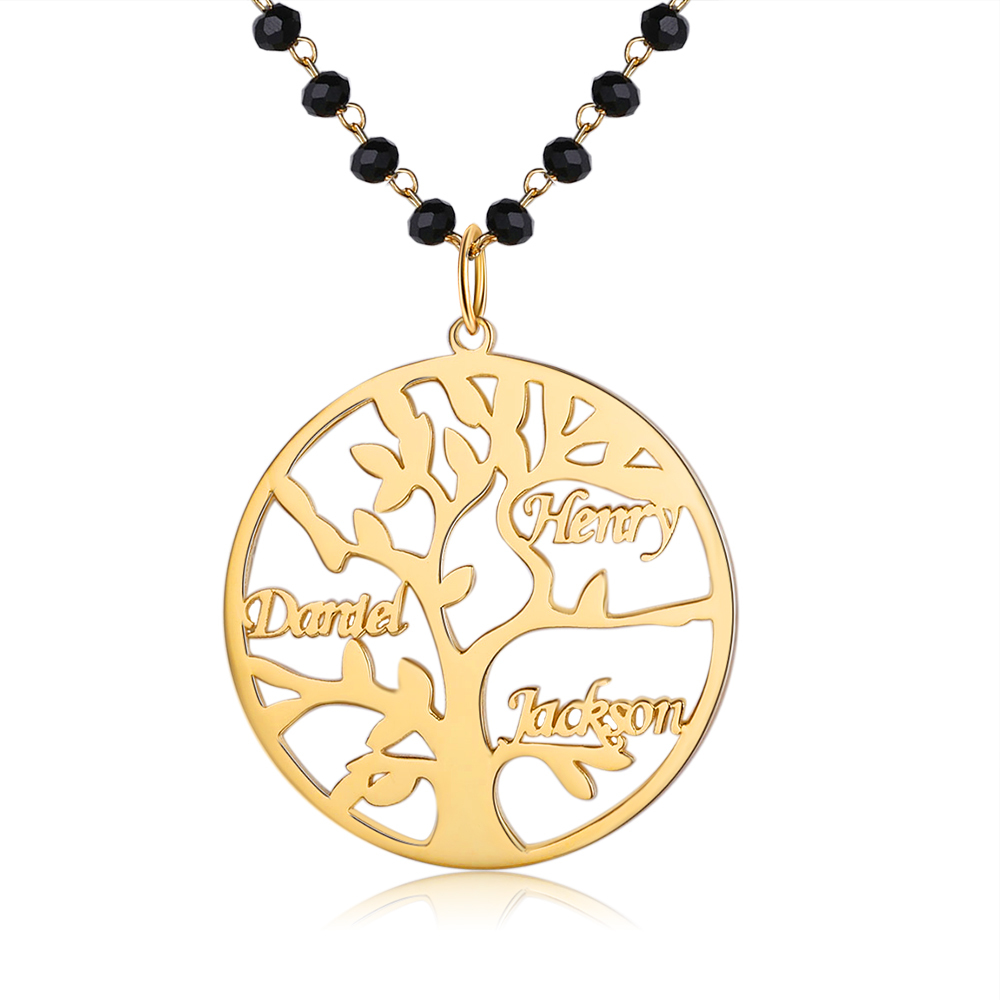 Personalised Family Tree Necklace Custom 3 Names Necklace Gift For Mother-Jessemade AU