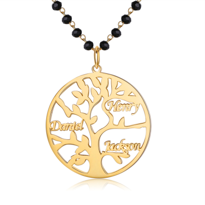 Personalised Family Tree Necklace Custom 3 Names Necklace Gift For Mother-Jessemade AU