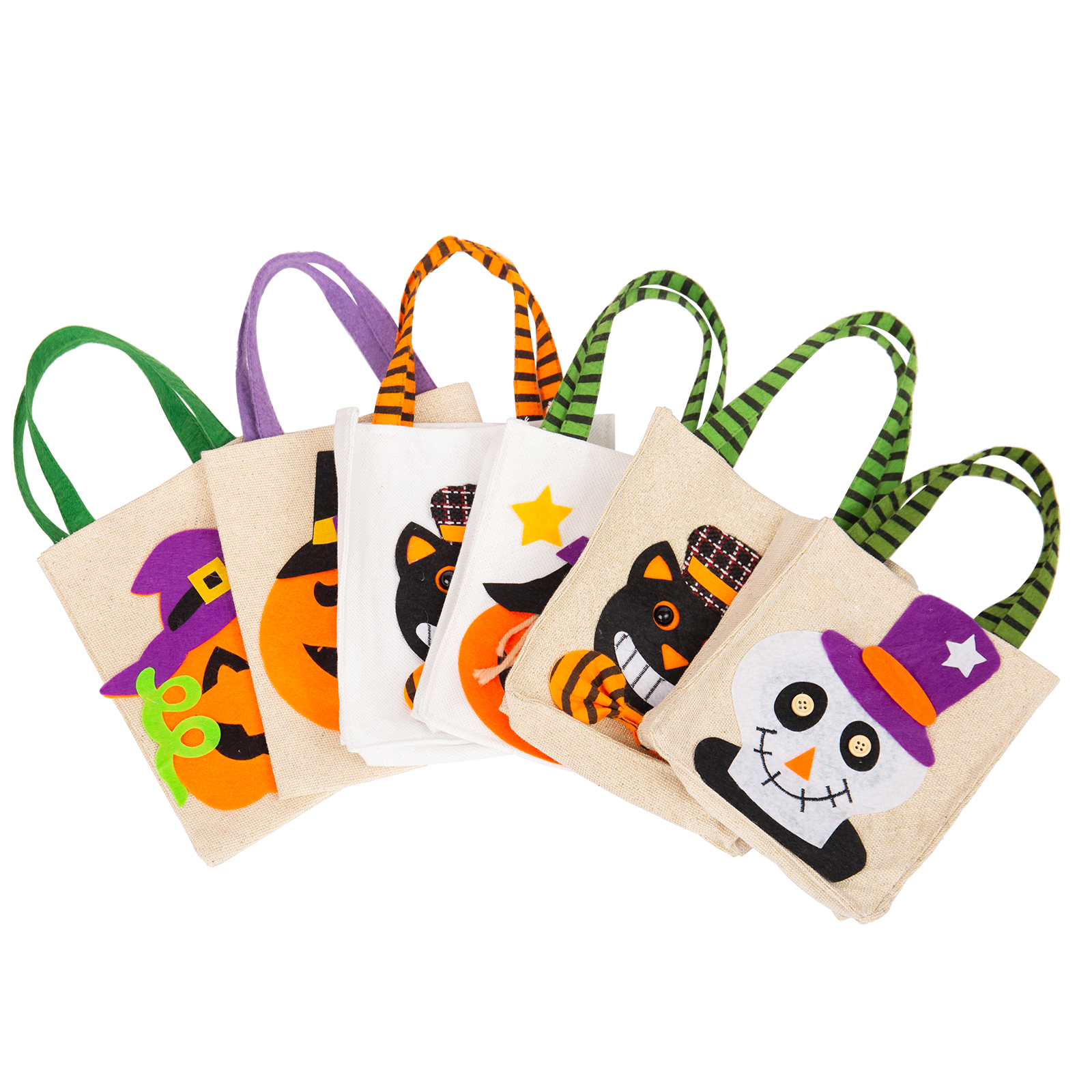 Personalised Halloween Tote Bags Custom 1 Name Halloween Trick or Treat Candy Bags-Jessemade AU