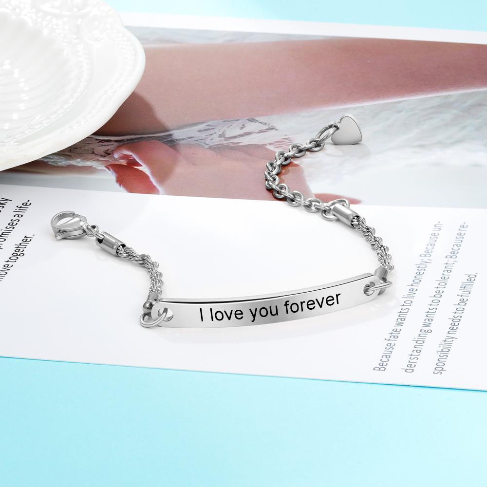 Adjustable Engraving Name Or Text Tiny Bracelet-Jessemade AU
