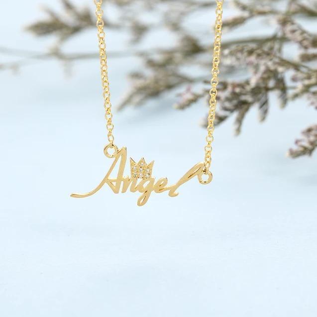 Personalised Crown Necklace Custom 1 Name Necklace Gift For Women-Jessemade AU