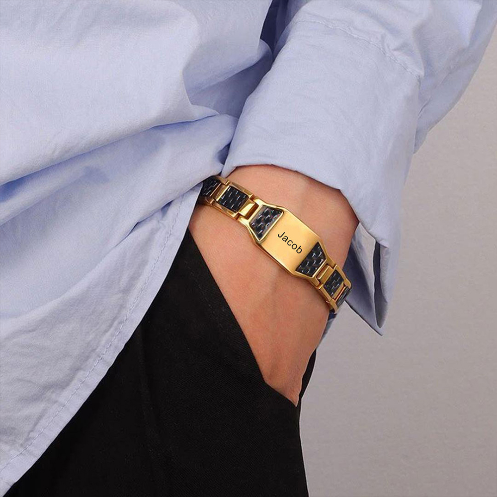 To My Dad Personalised Men Bracelet Custom Name Bracelet for Father-Jessemade AU