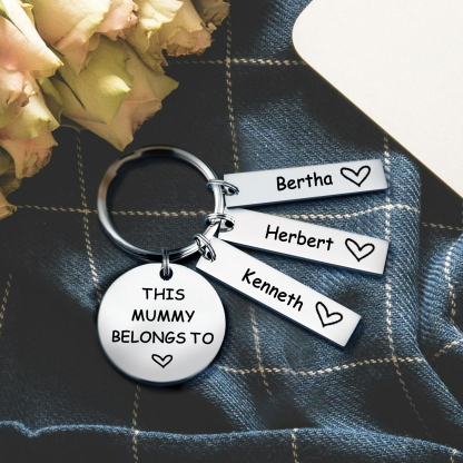 3 Names - Personalised Name Keychain Stainless Steel Keychain Special Gift for Mommy/Mummy-Jessemade AU