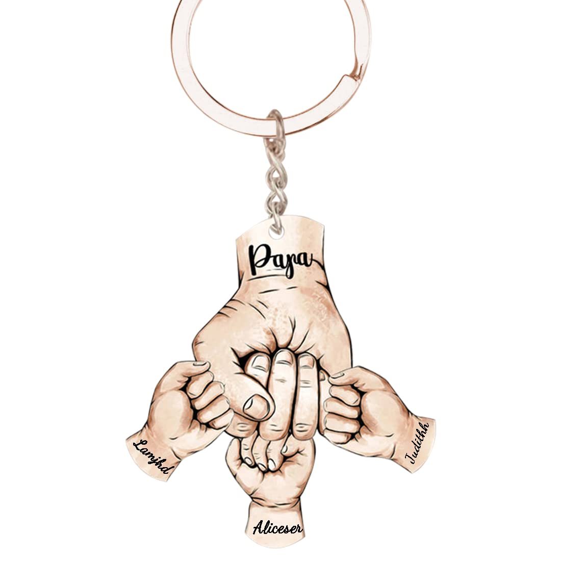 Personalised Fist Bump Keychain Engrave 2 Names Acrylic Keyring Father's Day Gifts-Jessemade AU