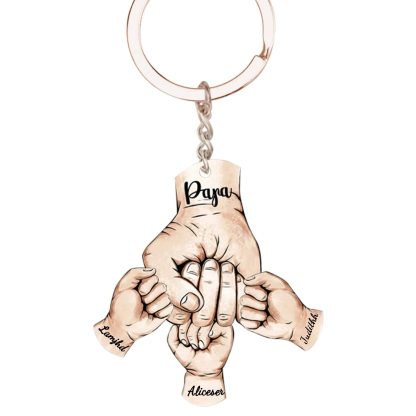Personalised Fist Bump Keychain Engrave 2 Names Acrylic Keyring Father's Day Gifts-Jessemade AU