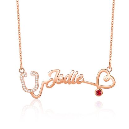 Personalised Necklace With Birthstone Custom 1 Name Necklace Gift For Women-Jessemade AU