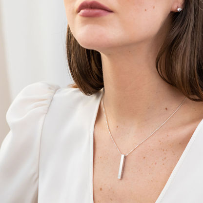 To My Dad Man Vertical Bar Necklace Personalised 4 Side 3D Bar Necklace Father's Day Gift-Jessemade AU