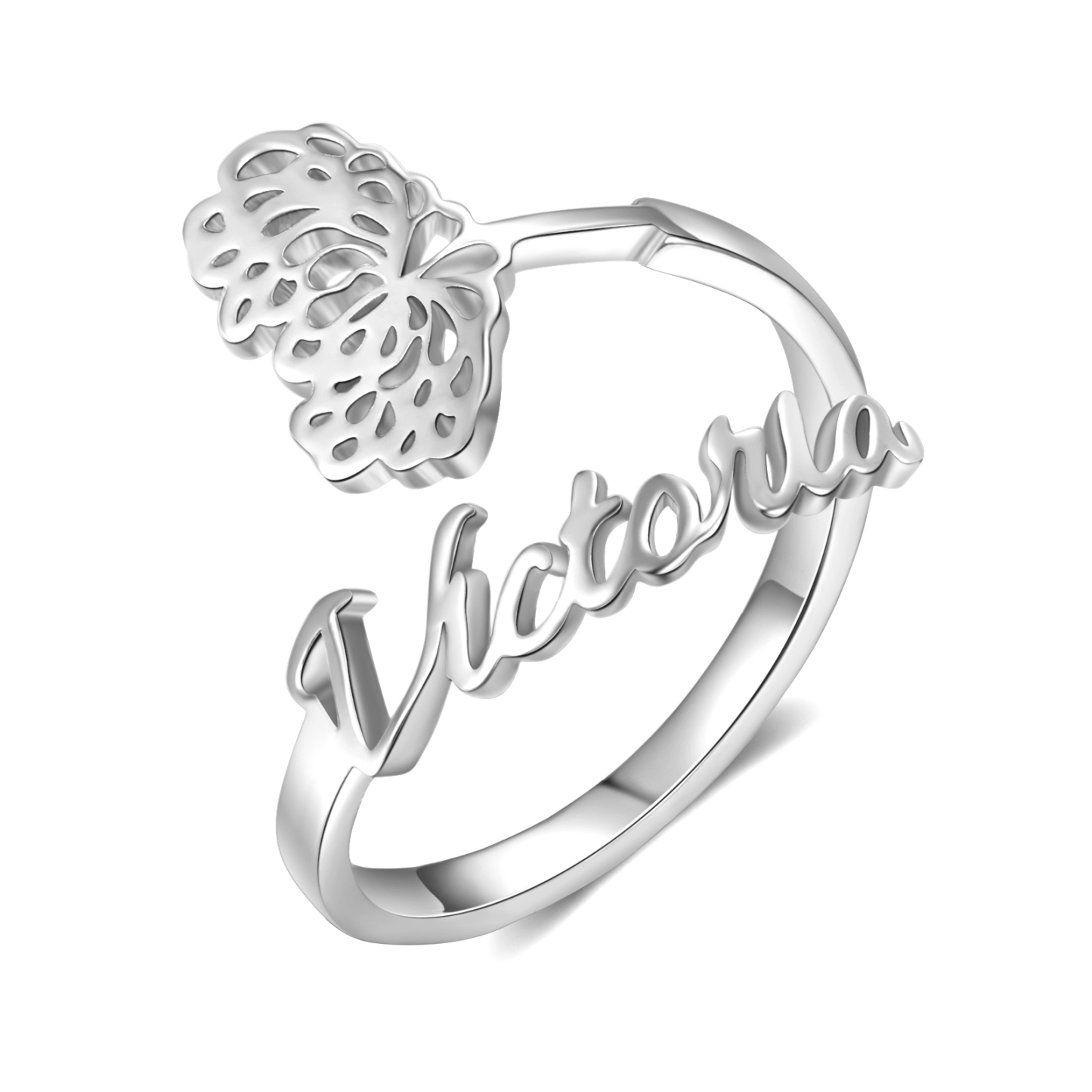 Personalised November Birth Flower Ring With Name Gifts For Her-Jessemade AU