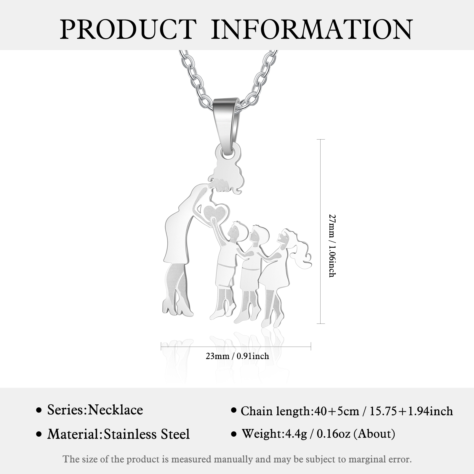 Women Necklace Mother & Daughter & 2 Sons Pendant Necklace Stainless Steel Mother's Day Gifts for Mum-Jessemade AU