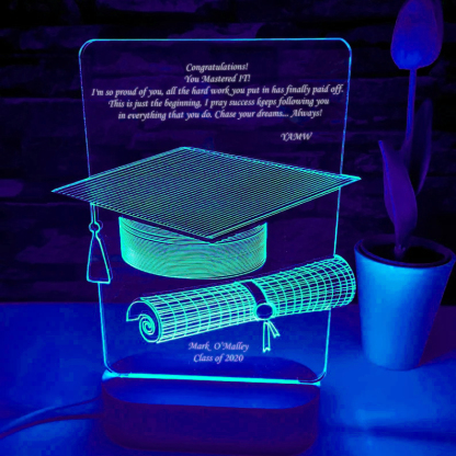 Graduation Gifts Personalised 7 Colours Changing Bachelor Cap Night Light-Jessemade AU