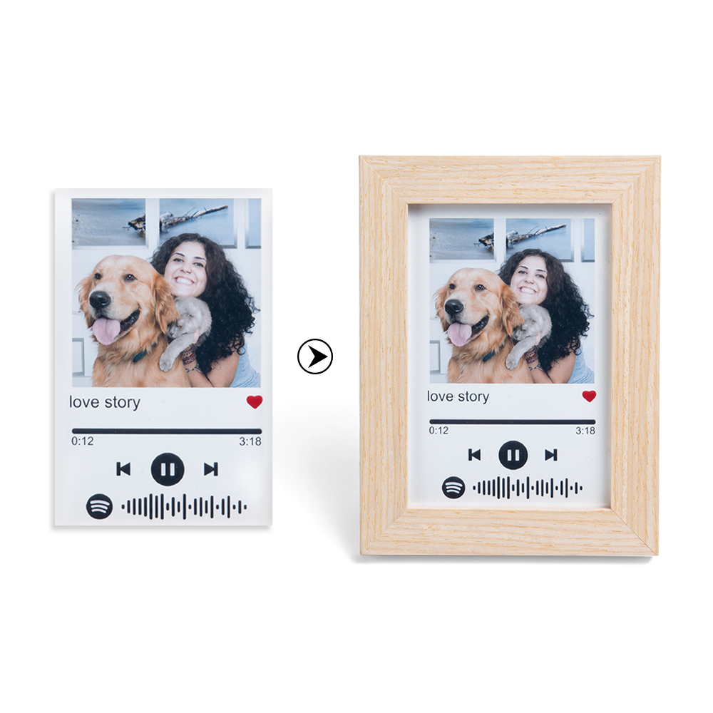 Personalised Wooden Spotify Code Photo Frame-Can Play Music-Interesting-Jessemade AU