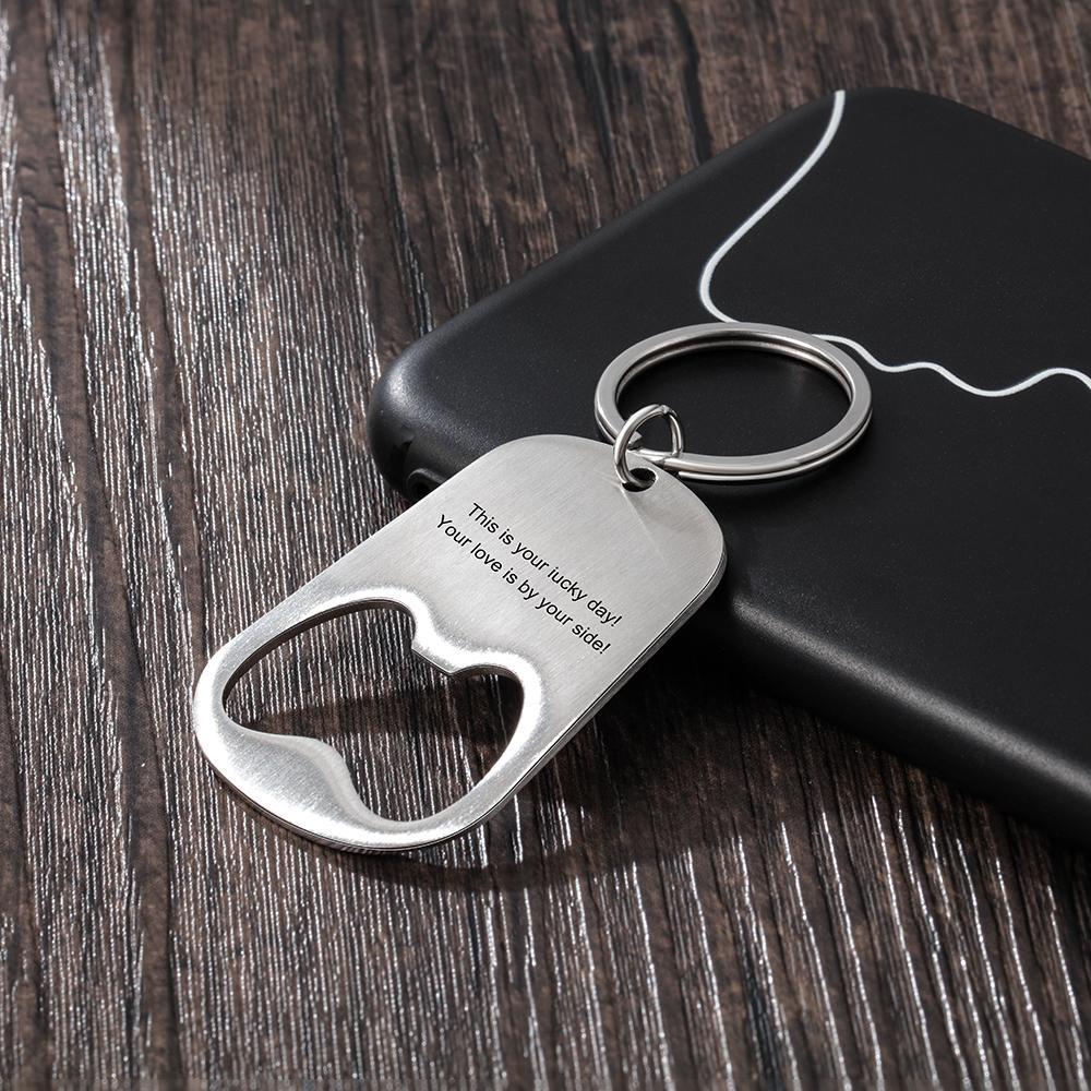 Custom Photo Keychain Personalised Bottle Opener Photo Engraved Gift for Father-Jessemade AU