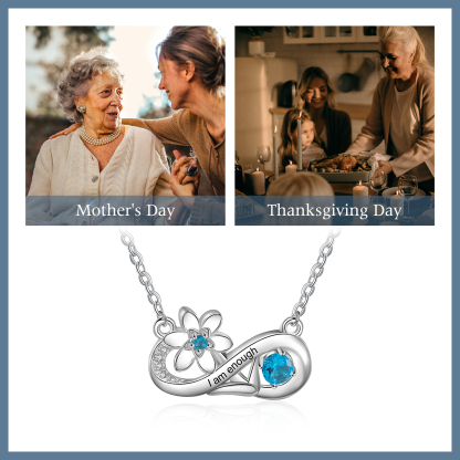 Personalised March Birthflower Necklace With Birthstone Gift For Women-Jessemade AU