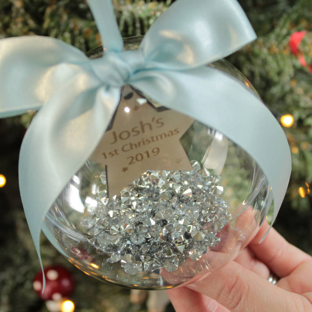 Personalised Star Ball Ornament Custom 1st Christmas Bauble Gifts-Jessemade AU