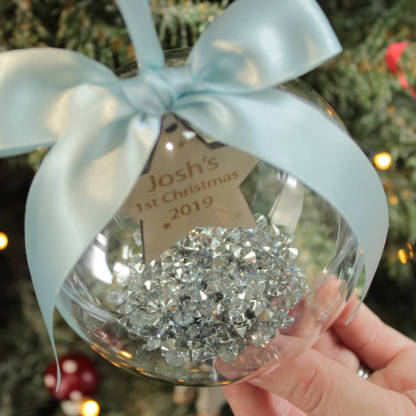 Personalised Star Ball Ornament Custom 1st Christmas Bauble Gifts-Jessemade AU