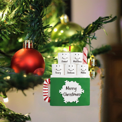 5 Names - Personalised Xmas Ornament Custom Name & Text Christmas Tree Wooden Decor Gift for Family Friends-Jessemade AU