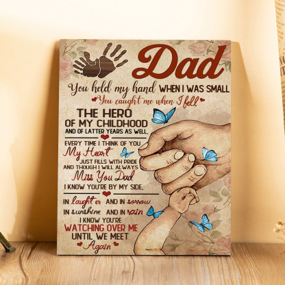 To My Dad Personalised Fist Bump Picture Frame Memorial Wood Signs-YOU'RE WATCHING OVER ME UNTIL WE MEET Again-Jessemade AU
