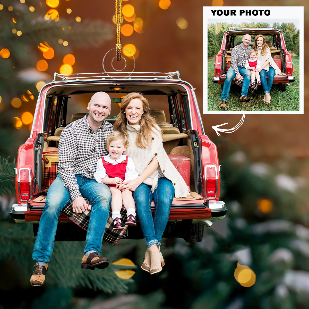 Personalised Acrylic Christmas Ornament Customised Photo Xmas Decor Gifts for Family Friends-Jessemade AU