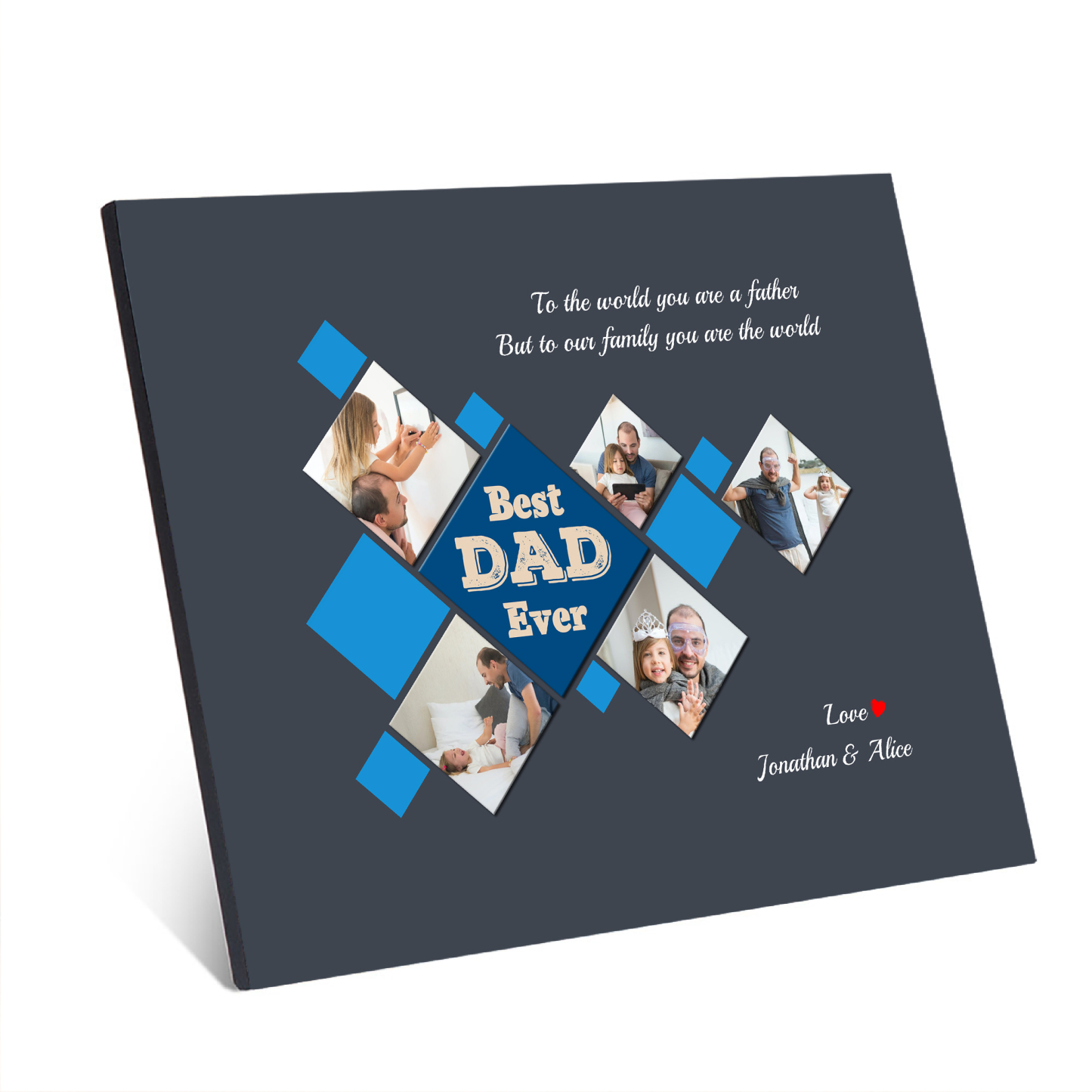 Father's Day Gifts Personalised Photo Frame Wood Signs Keepsake Custom 5 Photos-Jessemade AU