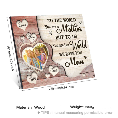 Mother Picture Board Personalised Photo Keepsake With 4 Names Wood Signs Photo Frame Gifts For Mom-Jessemade AU