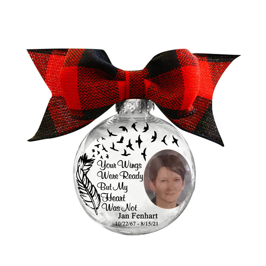 Personalised Photo Ball Ornament Your Wings Were Ready Memorial Ornament-Jessemade AU