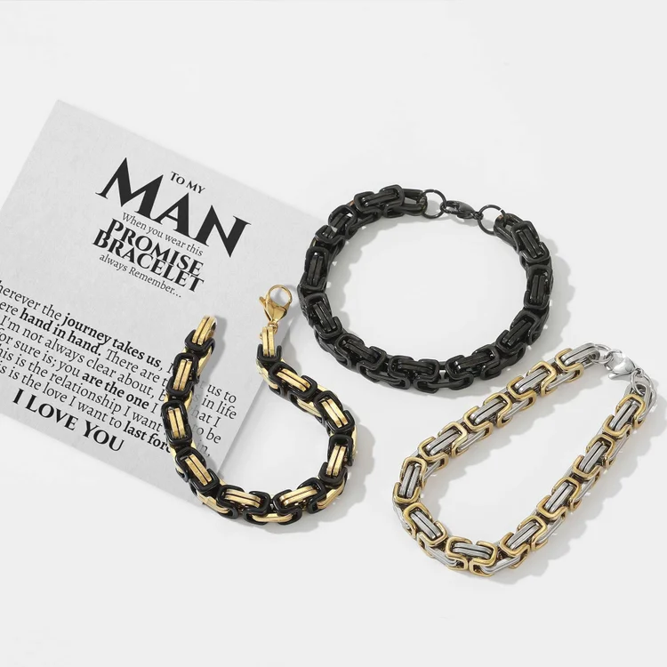 To My Man I LOVE YOU Cuban Link Bracelet Stainless Steel Bracelet Romantic Gift-Jessemade AU