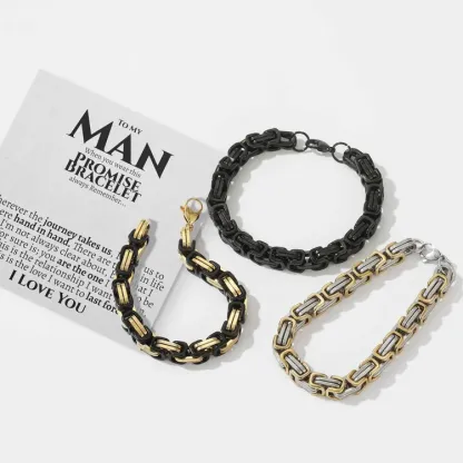 To My Man I LOVE YOU Cuban Link Bracelet Stainless Steel Bracelet Romantic Gift-Jessemade AU