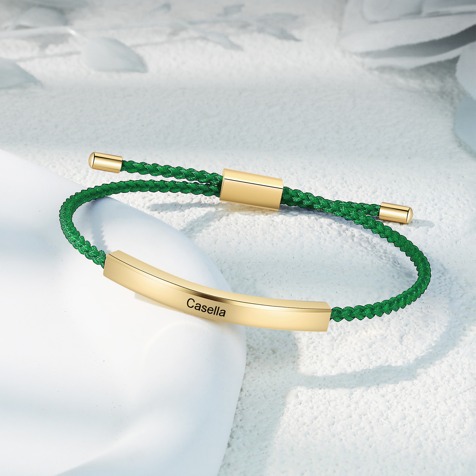 Personalised Braided Rope Bracelet Custom Name & Text Bar Bracelet for Her/Him-Jessemade AU