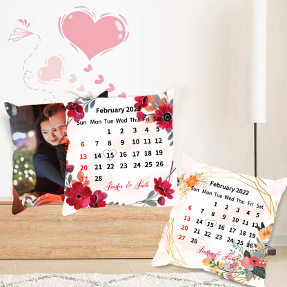 2 pcs Personalised Couple Pillow Case Engrave Photo Pillow Cover Sweet Gift For Her Him-Jessemade AU