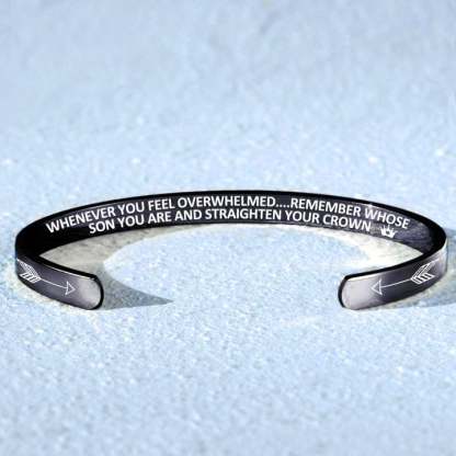 To My Son, Whenever you feel overwhelmed, Cuff Bangle Bracelet Gifts For Him-Jessemade AU