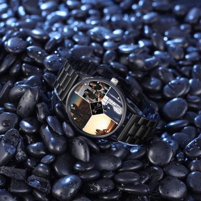 Personalised Photo Watch Custom 4 Photos Mechanical Watch Date Keepsake Gifts for Him-Jessemade AU