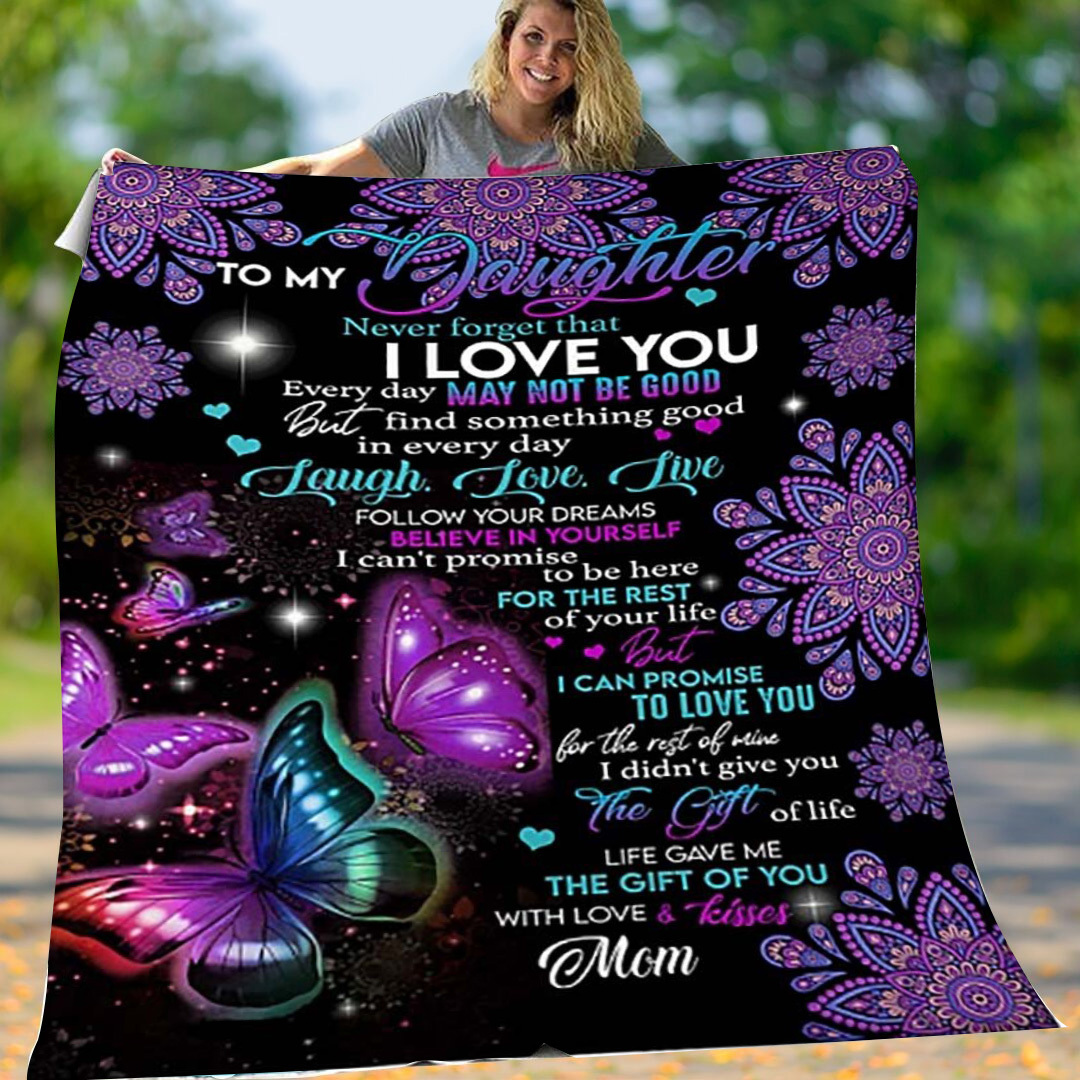 Mom To Daughter, Never Forget That I Love You, Fleece Blanket-Jessemade AU