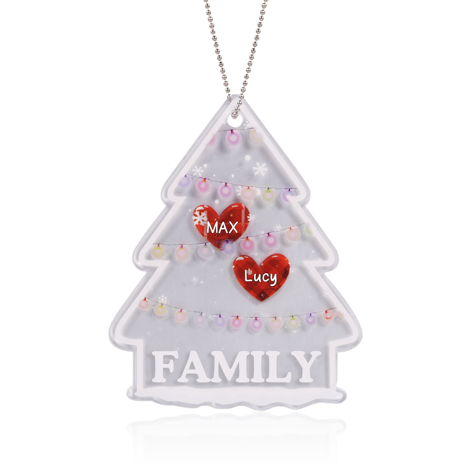 2 Names - Personalised Acrylic Christmas Ornaments Customised Text & Name Xmas Pendant Gifts for Family Friends-Jessemade AU