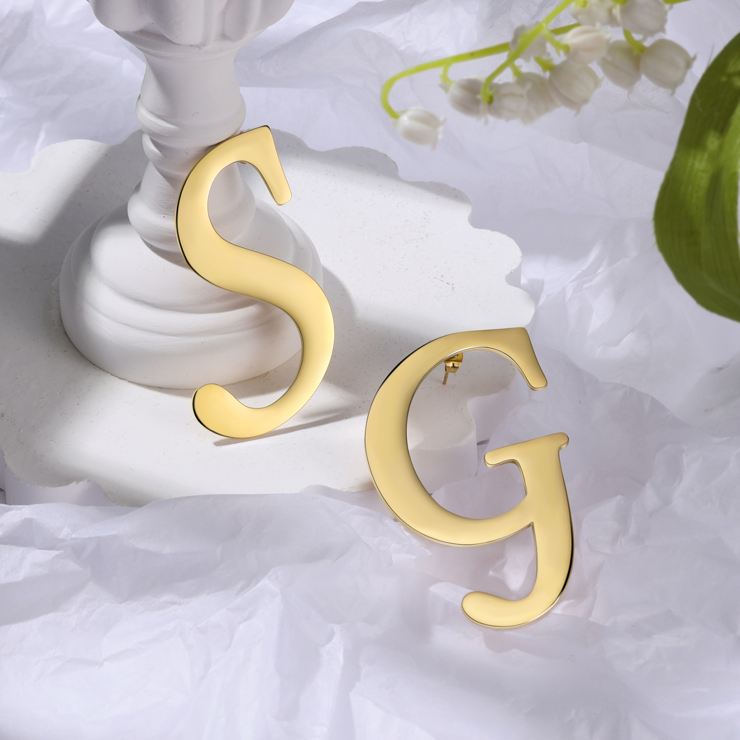 Personalised Big Letter Earring Customised 2 Letters Gifts for Her-Jessemade AU