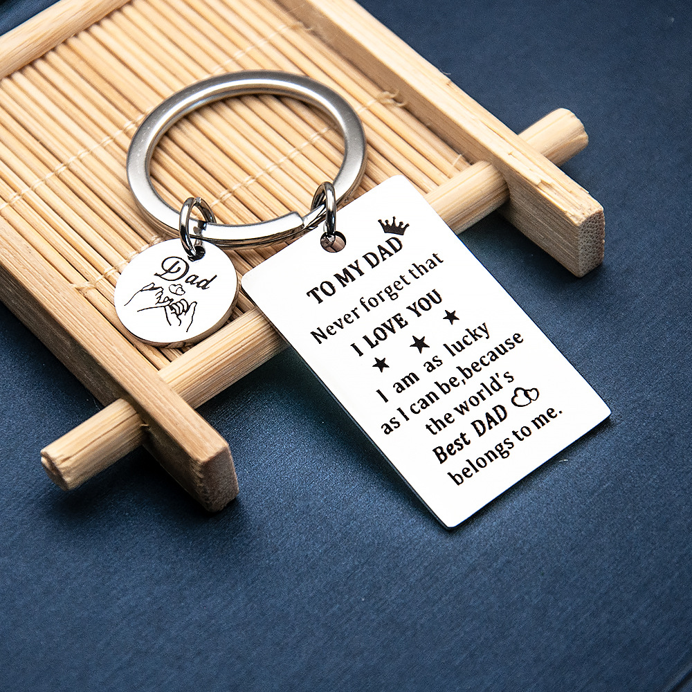 Dad Keychain Best Dad Belongs To Me Pinky Keychain Father's Day Gifts-Jessemade AU