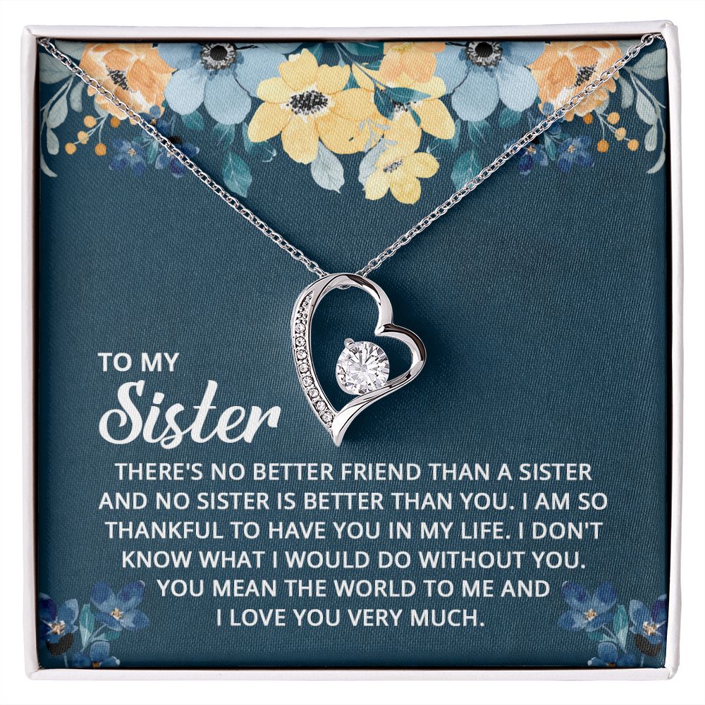 To My Sister Heart Necklace Birthday Gift for Sister - There's No Better Friend Than A Sister-Jessemade AU