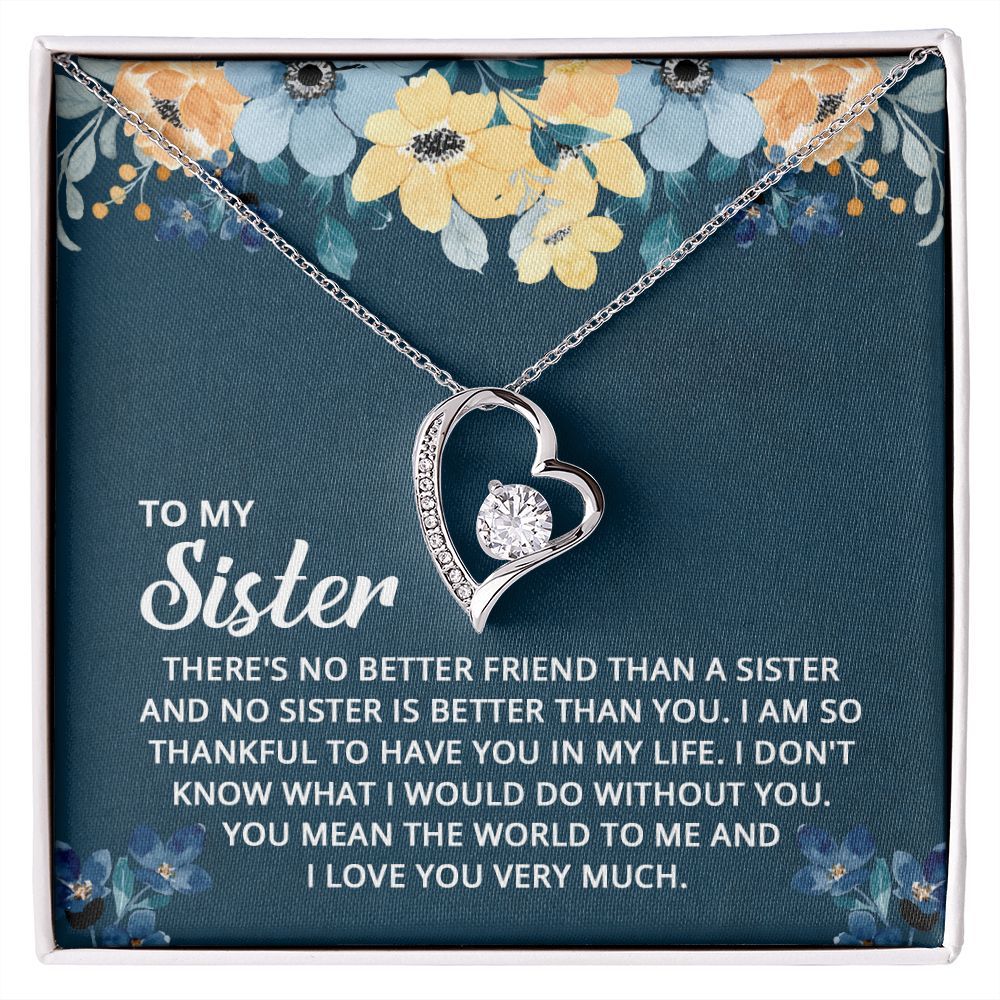 To My Sister Heart Necklace Birthday Gift for Sister - There's No Better Friend Than A Sister-Jessemade AU