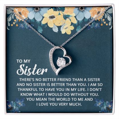 To My Sister Heart Necklace Birthday Gift for Sister - There's No Better Friend Than A Sister-Jessemade AU