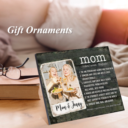 Mom Dictionary Custom Photo Picture Board Keepsake Wood Signs Photo Frame-Jessemade AU