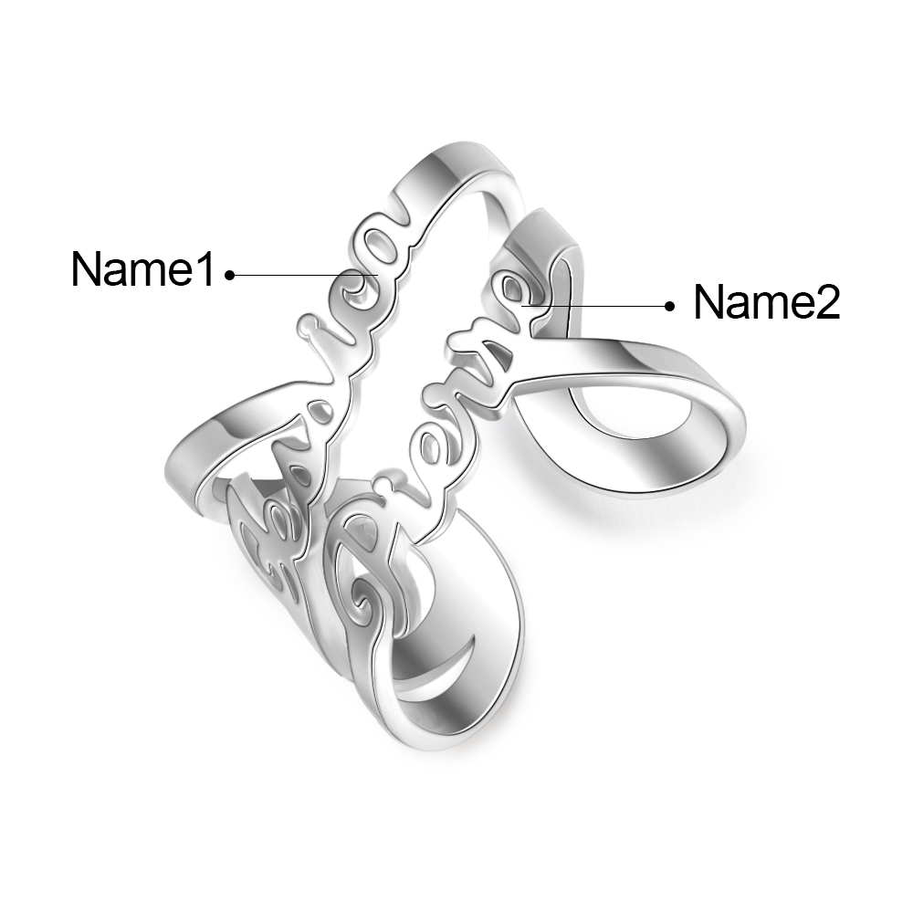 Personalised Ring Custom 2 Names Ring Best Gift For Women-Jessemade AU