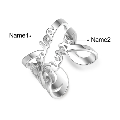 Personalised Ring Custom 2 Names Ring Best Gift For Women-Jessemade AU