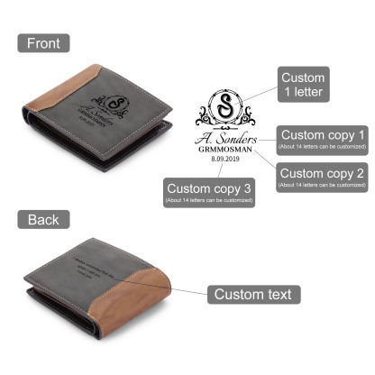 Personalised Leather Wallet Engraved Letter Short Purse Custom Folding Wallet Gifts For Women-Jessemade AU