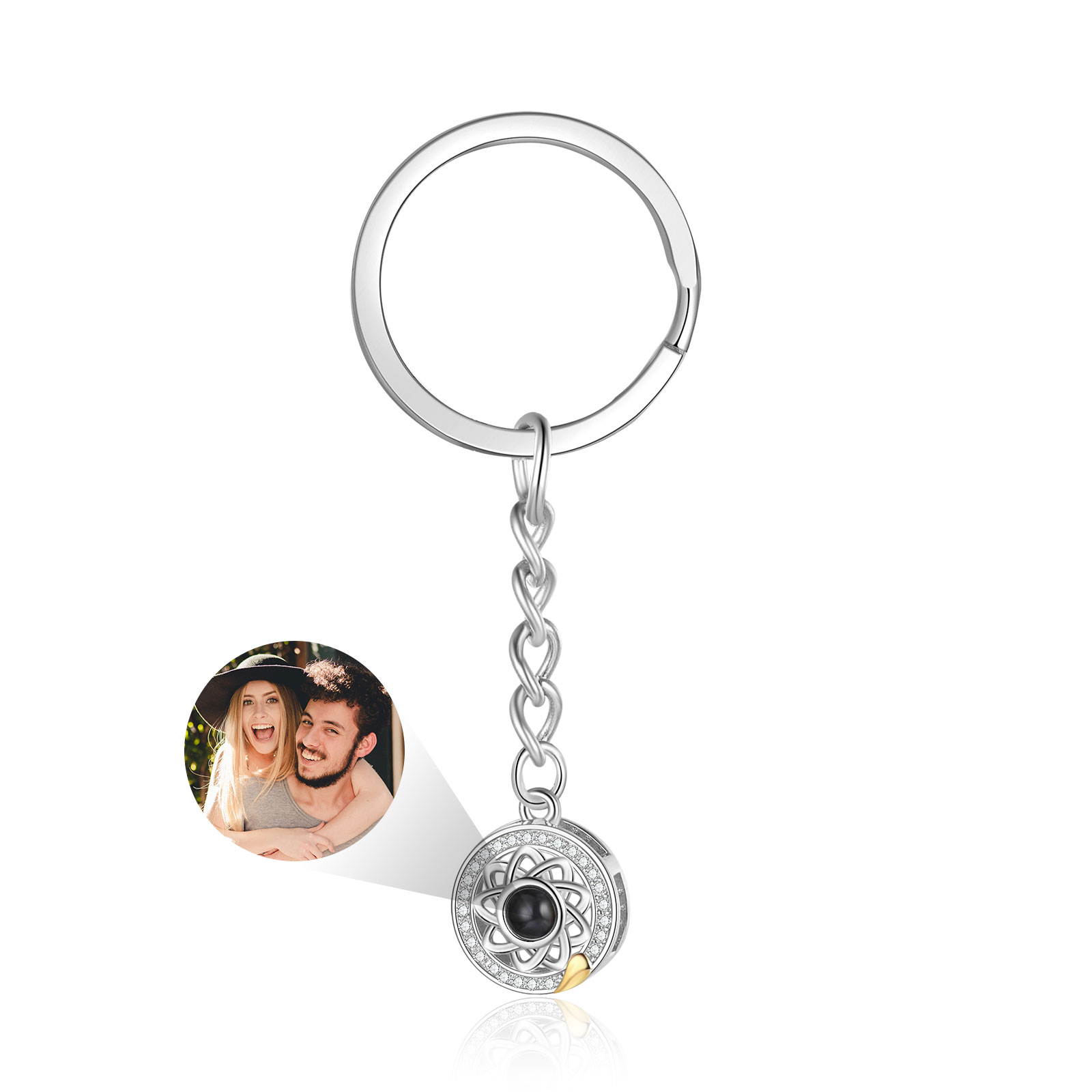 Photo Projection Keychain Customised Photo Coloured Stone Keychain Creative Gift for Couples-Jessemade AU