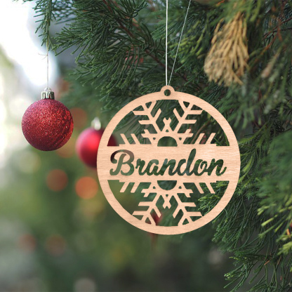 Customised Name Christmas Ornaments Snowflake Circle Ornament Personalised Gifts for Family Friends-Jessemade AU