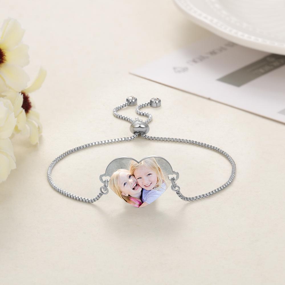 Personalised Heart Photo Bracelet Custom Photo Bracelet Gifts For Her-Jessemade AU