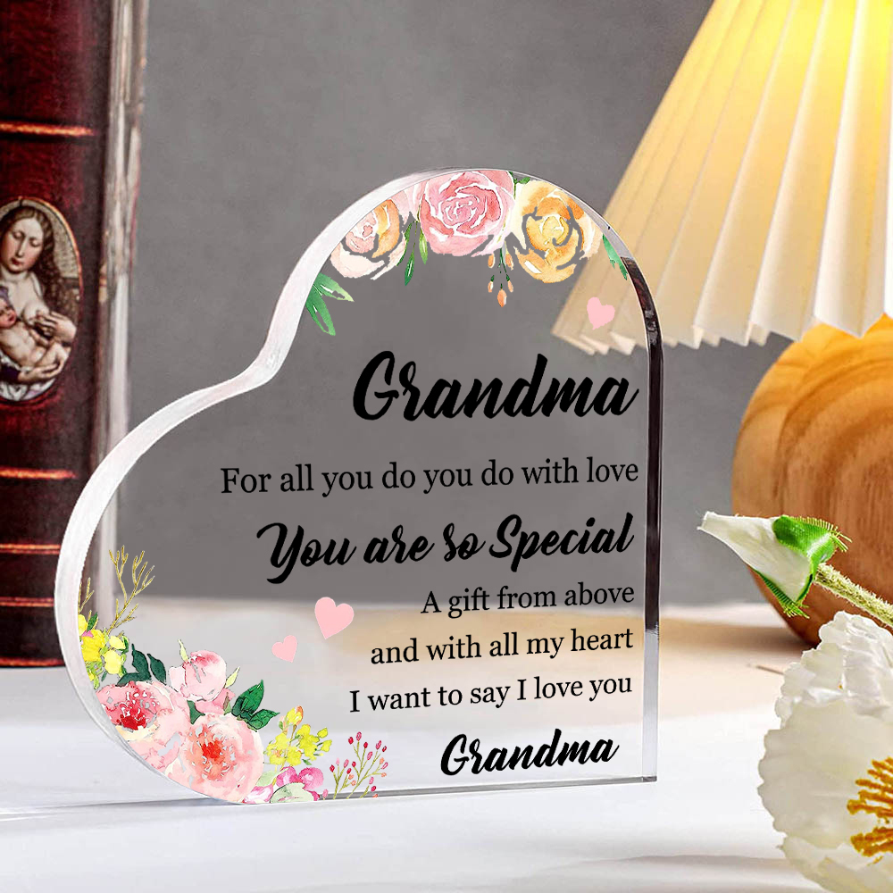Grandma Gifts from Grandchildren Acrylic Heart Keepsake for Grandma - You are so Special-Jessemade AU
