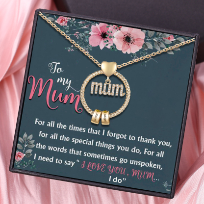 Personalised Circle Necklace With 2 Birthstones Pendant Engraved Names Gift For Mum-Jessemade AU
