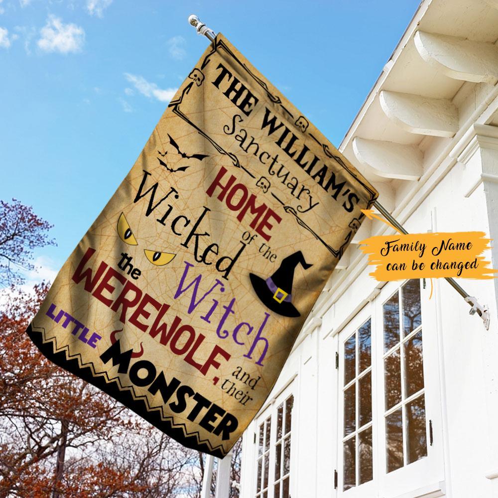 Personalised Halloween Family Sanctuary Garden Flag-Jessemade AU