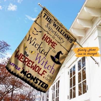 Personalised Halloween Family Sanctuary Garden Flag-Jessemade AU
