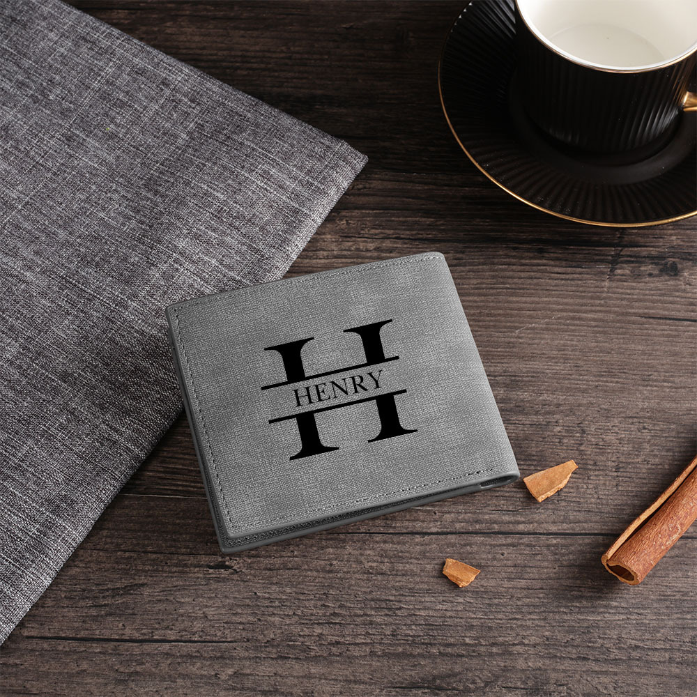 Personalised Leather Wallet Engraved Photo Short Purse Custom Folding Wallet Gifts For Him-Jessemade AU